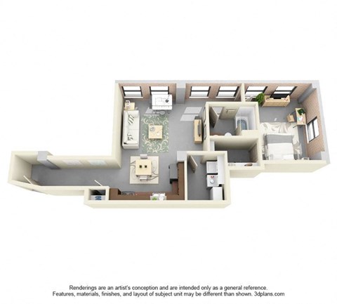1 Bedroom Floor Plan